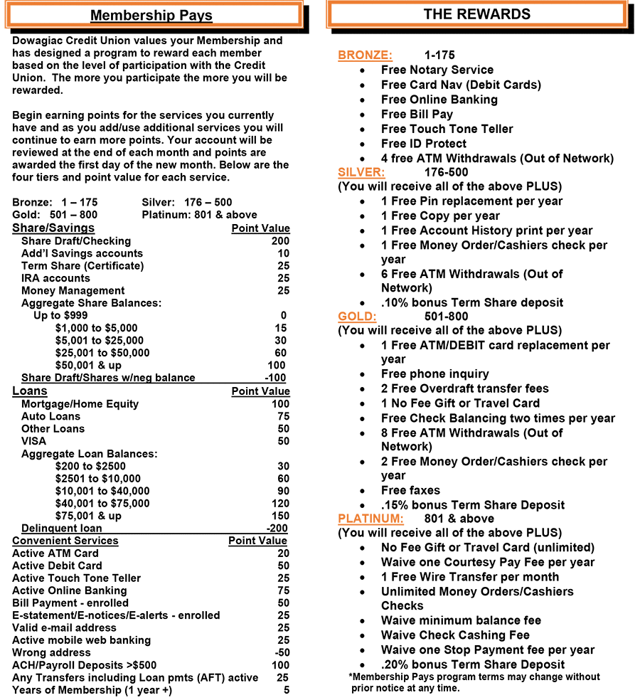 Dowagiac Area Federal Credit Union Membership Pays